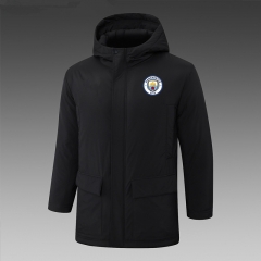 2024-2025 Manchester City Black Cotton Coat With Hat-815