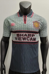 Retro Version 95-96  Manchester City Away Light Gray Thailand Soccer Jersey-3685
