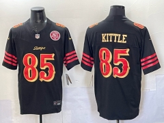 (Logo 8)San Francisco 49ers Black #85 NFL Jersey-0840