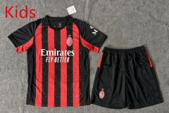 2025-26 AC Milan Home Red&Black Kids/Youth Soccer Uniform-6748