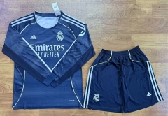 2025-2026 Real Madrid Away Royal Blue LS Soccer Uniform-709