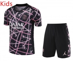 25-26 Paris SG Black Kids/Youth Soccer Training Uniform-418