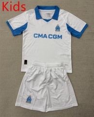 25-26 Olympique de Marseille Home White kids Soccer Uniform-AY