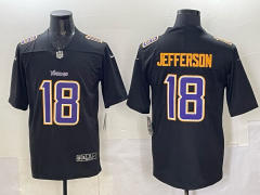 (Logo 1) Fashion Version Minnesota Vikings Black #18 NFL Jersey-0840