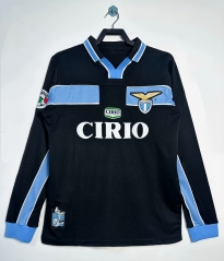 Retro Version 98-99 Lazio Away Blue&Black LS Thailand Soccer Jersey AAA-811