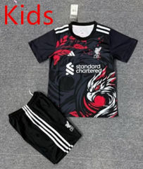25-26 Special Version Liverpool Black Kids/Youth Soccer Uniform-4247