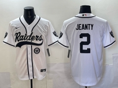 (Logo 7) Joint Version Las Vegas Raiders 3 Generations White #2 NFL Jersey-0840