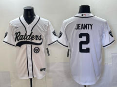 (Logo 7) Joint Version Las Vegas Raiders 3 Generations White #2 NFL Jersey-0840