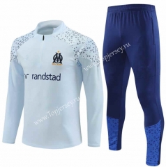 2023-2024 Olympique de Marseille Light Blue Thailand Soccer Tracksuit