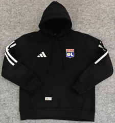 Player Version Olympique Lyonnais Home Black Thailand Soccer Tracksuit Top With Hat-LH