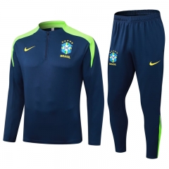 25-26 Brazil Royal Blue Thailand Soccer Tracksuit-411