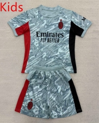 2025-2026 AC Milan Goalkeeper Lake Blue  Kids/Youth Soccer Uniform-AY