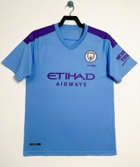 Retro Version 19-20 Manchester City Home Blue Thailand Soccer Jersey AAA-811