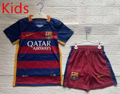 Retro Version 15-16 Barcelona Home Red&Blue Kids/Youth Soccer Uniform-5074