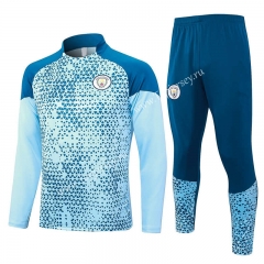 2023-2024 Manchester City Light Blue Thailand Soccer Tracksuit Uniform-815
