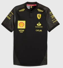 2024 Ferrary Round Collar Black Formula One Racing Suit