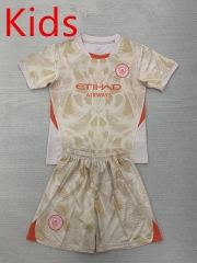 2024-2025 Manchester City Goalkeeper Mud-yellow Kid/Youth Soccer Uniform-AY