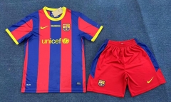10-11 Retro Version Barcelona Home Red&Blue Soccer Uniform-5074