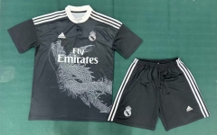 14-15 Retro Version Real Madrid Black Soccer Uniform-5074