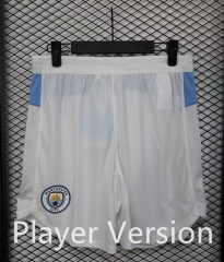Player Version 2025-2026 Manchester City Home White Thailand Soccer Shorts-888