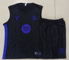 25-26 Steel Version Barcelona Black Thailand Soccer Vest Tracksuit -815