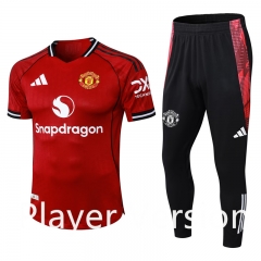 Player Version 25-26 Manchester United Red Short-Sleeve Thailand Soccer Tracksuit-9926