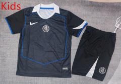 25-26 Chelsea 2nd Away Black Kids/Youth Soccer Uniform-9484