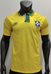 Retro Version 2002 Brazil Home Yellow Thailand Soccer Jersey-3685
