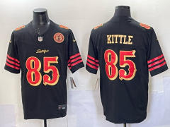 (Logo 7)San Francisco 49ers Black #85 NFL Jersey-0840