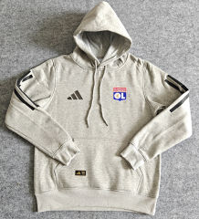 Player Version Olympique Lyonnais Home Gray Thailand Soccer Tracksuit Top With Hat-LH