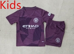 2024-2025 Manchester City 2nd Away Purple Kid/Youth Soccer Uniform-4174