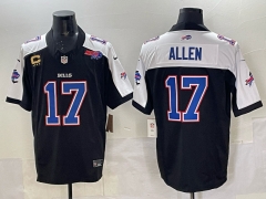 (Logo 2) Buffalo Bills 3 Generations Black&White #17 NFL Jersey-0840