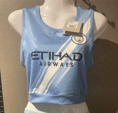 2025-2026 Manchester City Home Blue Thailand Female Soccer Yoga Vest Jersey AAA-7411