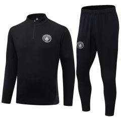 25-26 Manchester City Black Thailand Soccer Tracksuit Uniform-411