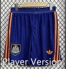 Player Version 2025-2026 Newcastle United Away Blue Thailand Soccer Shorts-6905