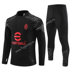 2023-2024 AC Milan Black Thailand Soccer Tracksuit-411