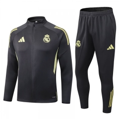 25-26 Real Madrid Dark Gray Thailand Soccer Jacket Uniform-411