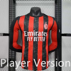 Player Version 25-26 AC Milan Home Black&Red LS Thailand Soccer Jersey-888