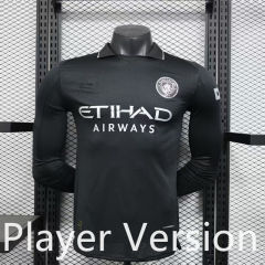 Player Version 25-26 Manchester City Away Black LS Thailand Soccer Jersey AAA-888