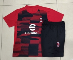 2024-2025 AC Milan Red&Black inkjet  Short-sleeved Thailand Soccer Tracksuit-815