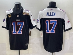 (Logo 3) Buffalo Bills 3 Generations Black&White #17 NFL Jersey-0840
