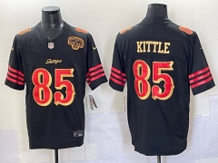 (Logo 4)San Francisco 49ers Black #85 NFL Jersey-0840