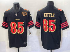 (Logo 4)San Francisco 49ers Black #85 NFL Jersey-0840