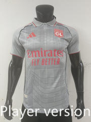 Player Version 25-26 Olympique Lyonnais 2nd Away Gray Thailand Soccer Jersey-0871