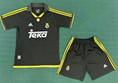98-99 Retro Version Real Madrid 2nd Away Black Soccer Uniform-5074