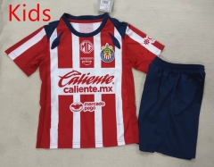 2025-2026 Deportivo Guadalajara Home Red&White Kid/Youth Soccer Unifrom-507
