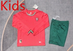 2025-2026 Portugal Home Red  LS Kids/Youth Soccer Uniform-9484