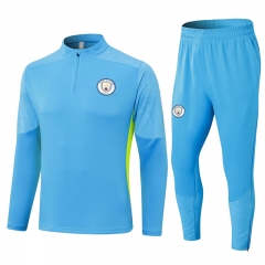 2024-2025 Manchester City Light Blue Thailand Soccer Tracksuit Uniform-411