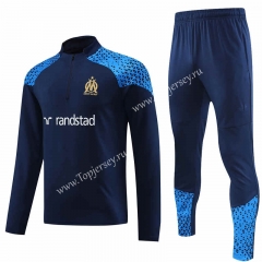 2023-2024 Olympique de Marseille Royal Blue Thailand Soccer Tracksuit-4627