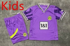 2025-2026 Borussia Dortmund  Goalkeeper Purple Kids/Youth Soccer Uniform-7209